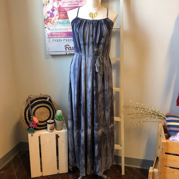 NWT Boho Maxi Dress Tie Dye Print Draped Summer Maxi Dress Women's Size Medium - Picture 2 of 4